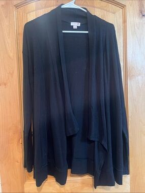 SO Black Open-Front Draped Cardigan